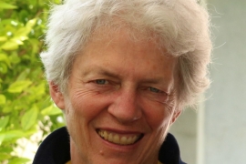 Portrait of Louise Bingham Bennett ’66 smiling outside 